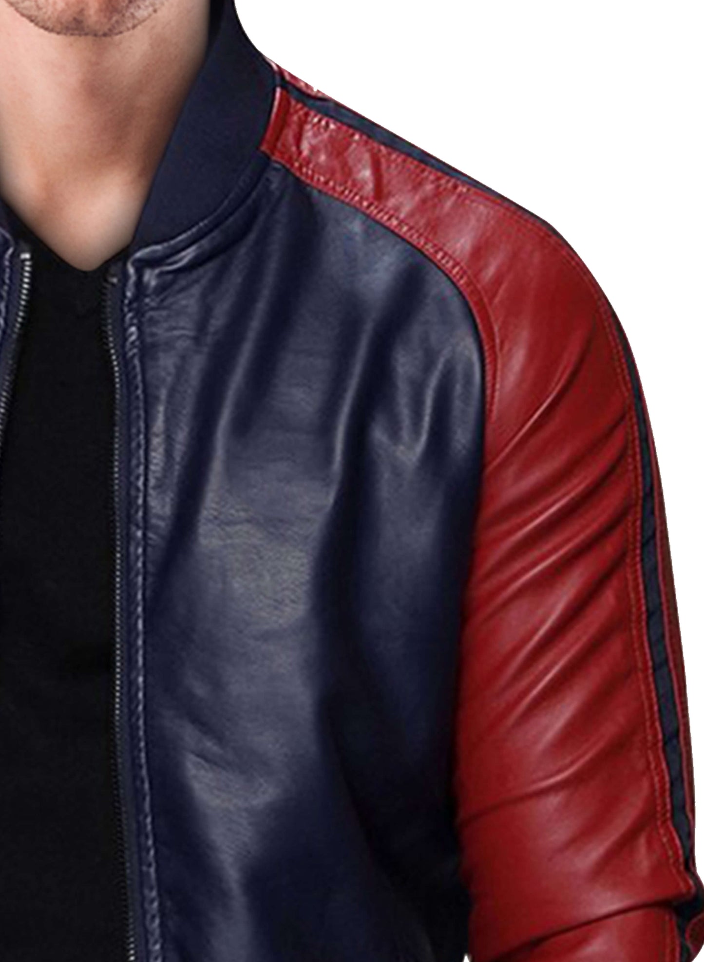 Mens Glamorous Blue Leather Jacket – Frozva