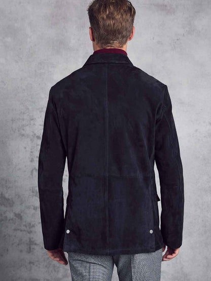 Men Suede Leather Black Jacket – Frozva