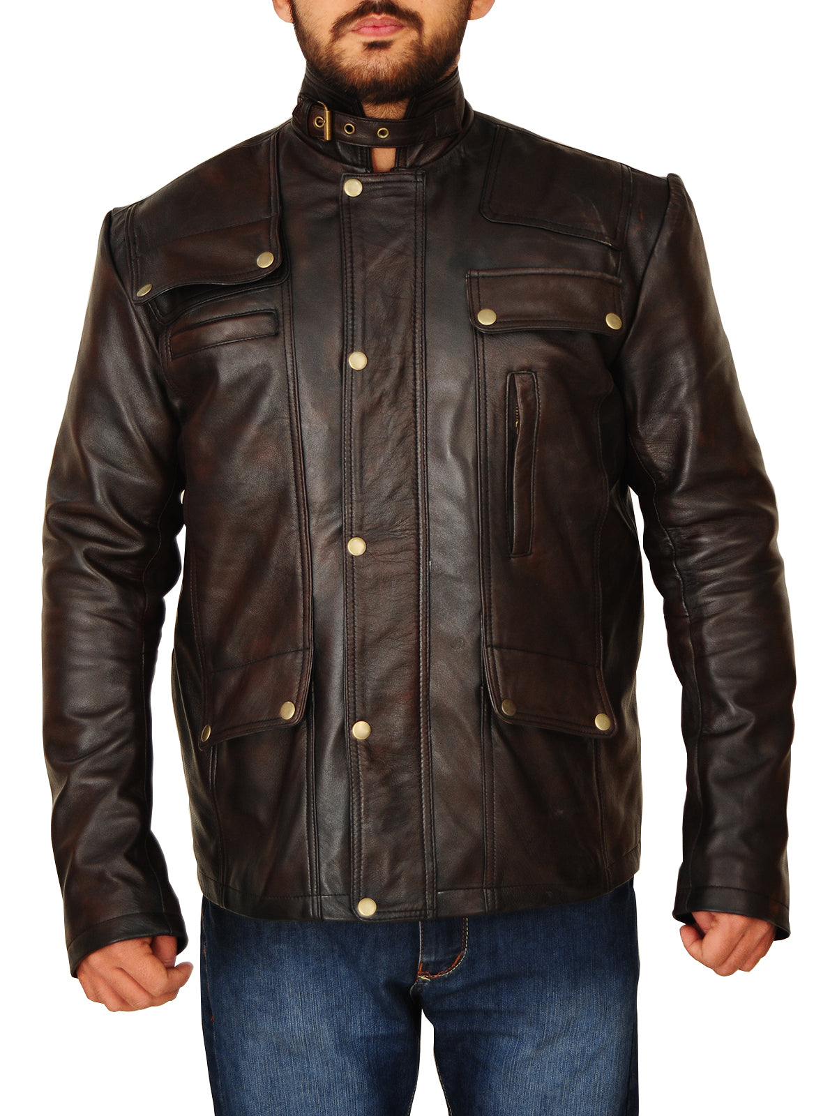 Mens Dark Brown Leather Jacket – Frozva