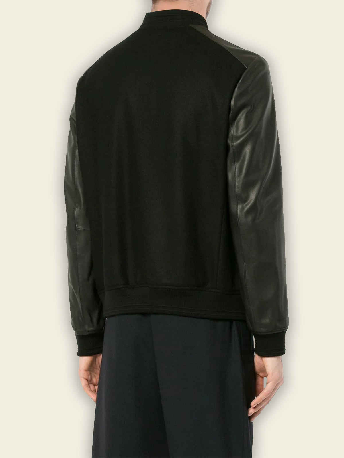 Men College Bomber Black Jacket – Frozva