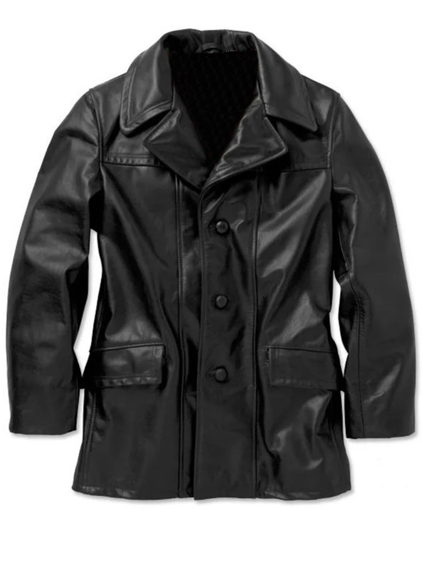 Long Real Leather Black Jacket – Frozva