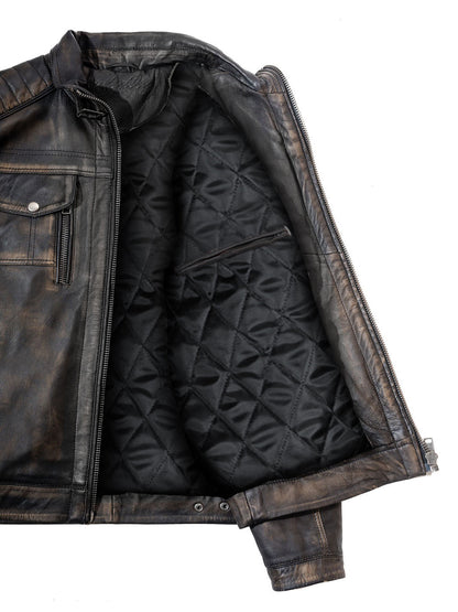 Men Vintage Biker Leather Jacket – Frozva